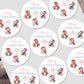 Personalized Christmas stickers with a cartoon character and 'Merry Christmas Alfie' text on a white background.