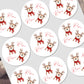 Stickers with reindeer design on a white background