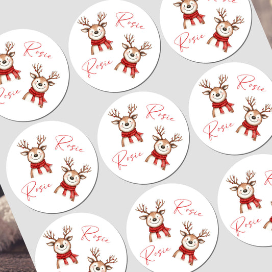 Stickers with reindeer design on a white background