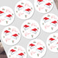 Christmas Stickers for Children's Gift Wrapping, Personalised With Name - Santa Hat
