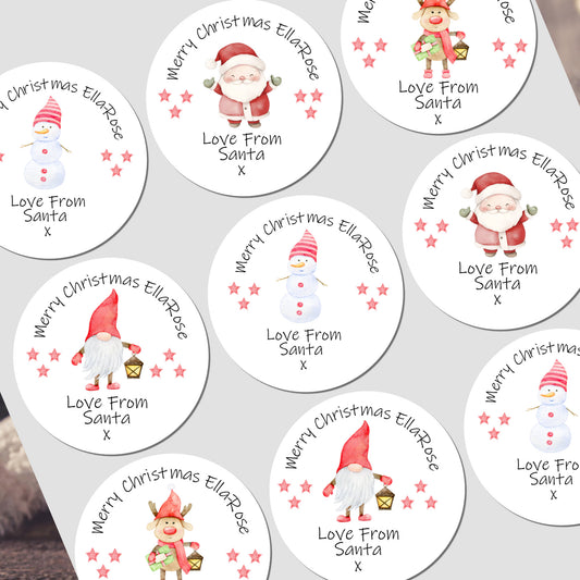 Personalised Children's Christmas Stickers for Gift Wrapping