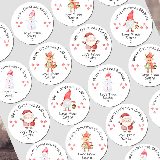 Personalised Children's Christmas Stickers for Gift Wrapping