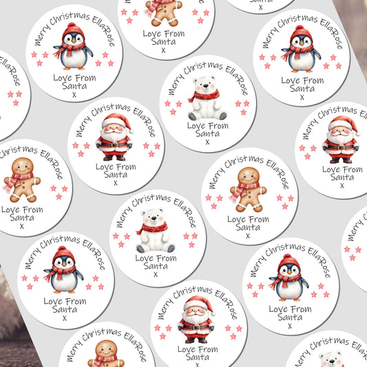 Personalised Children's Christmas Stickers for Gift Wrapping