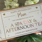 Personalised Mother's Day Card Foil Voucher, Spa Day, Afternoon Tea