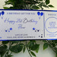 Personalised Birthday Card Foil Voucher Ticket, Surprise Reveal, Spa Day, Experience, Afternoon Tea