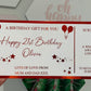 Personalised Birthday Card Foil Voucher Ticket, Surprise Reveal, Spa Day, Experience, Afternoon Tea