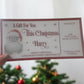 Personalised Foil Christmas Card, Surprise Reveal Scratch Off Ticket, Custom Holiday Greeting with Scratch-to-Reveal Message