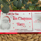 Personalised Foil Christmas Card, Surprise Reveal Scratch Off Ticket, Custom Holiday Greeting with Scratch-to-Reveal Message