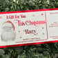 Personalised Foil Christmas Card, Surprise Reveal Scratch Off Ticket, Custom Holiday Greeting with Scratch-to-Reveal Message