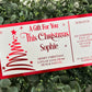Personalised Foil Christmas Card, Surprise Reveal Scratch Off Ticket, Custom Holiday Greeting with Scratch-to-Reveal Message