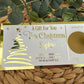 Personalised Foil Christmas Card, Surprise Reveal Scratch Off Ticket, Custom Holiday Greeting with Scratch-to-Reveal Message