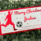 Personalised Foil Christmas Card, Football Surprise Reveal Scratch Off Ticket, Custom Holiday Greeting with Scratch-to-Reveal Message