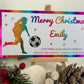 Personalised Foil Christmas Card, Football Surprise Reveal Scratch Off Ticket, Custom Holiday Greeting with Scratch-to-Reveal Message