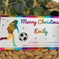 Personalised Foil Christmas Card, Football Surprise Reveal Scratch Off Ticket, Custom Holiday Greeting with Scratch-to-Reveal Message