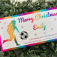 Personalised Foil Christmas Card, Football Surprise Reveal Scratch Off Ticket, Custom Holiday Greeting with Scratch-to-Reveal Message