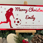 Personalised Foil Christmas Card, Football Surprise Reveal Scratch Off Ticket, Custom Holiday Greeting with Scratch-to-Reveal Message