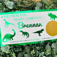 Personalised Foil Christmas Card, Surprise Reveal Scratch Off Ticket, Dinosaurs