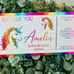 Personalised Foil Christmas Card, Surprise Reveal Scratch Off Ticket, Unicorn