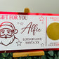 Personalised Foil Christmas Card, Surprise Reveal Scratch Off Ticket, Santa Claus