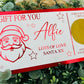 Personalised Foil Christmas Card, Surprise Reveal Scratch Off Ticket, Santa Claus