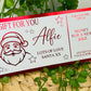 Personalised Foil Christmas Card, Surprise Reveal Scratch Off Ticket, Santa Claus