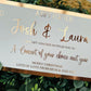 Personalised Foil Christmas Card, Surprise Foil Voucher Concert, Meal for 2