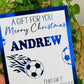 Personalised Foil Christmas Card, Surprise Reveal Scratch Off Ticket, Football