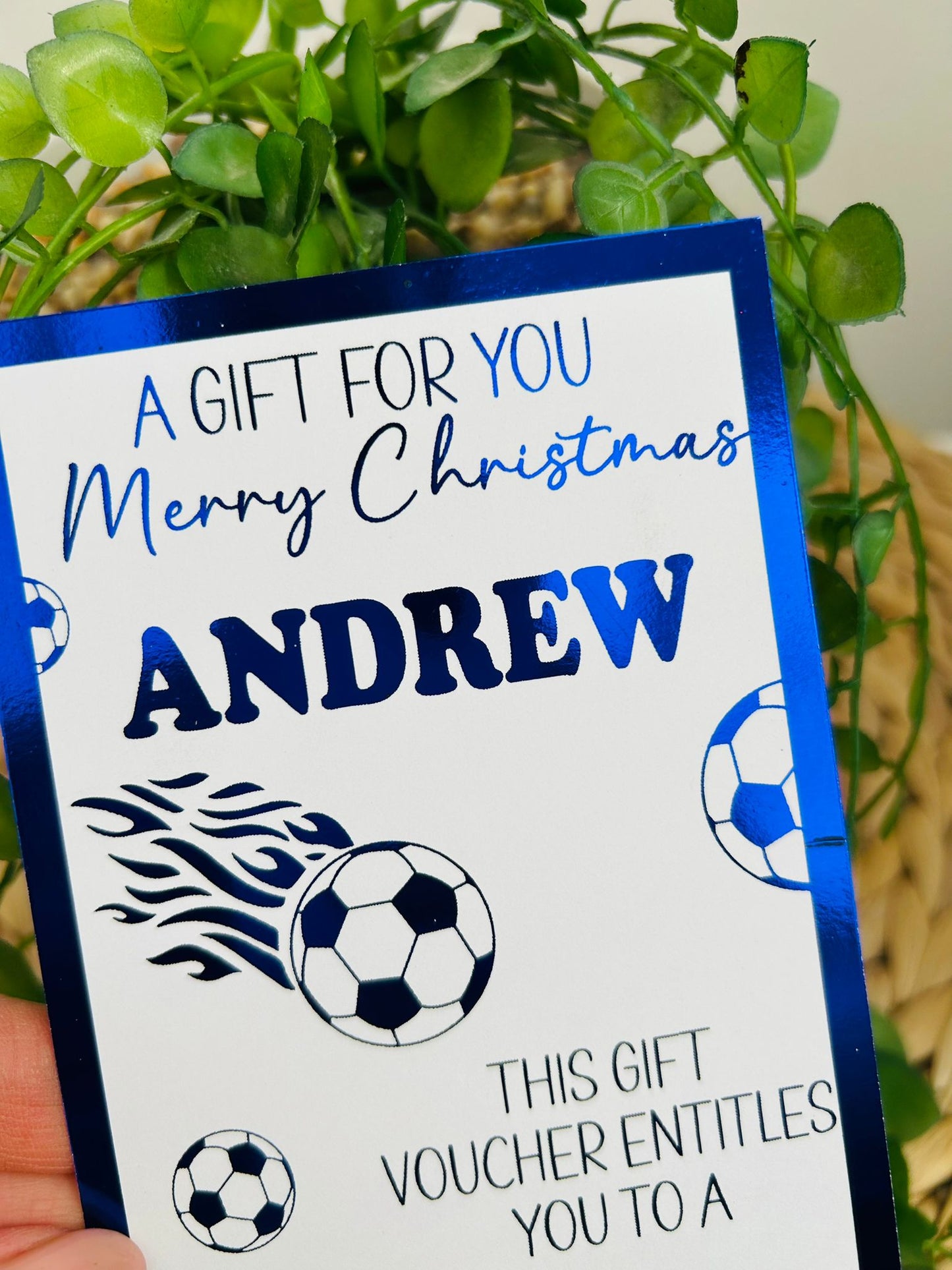Personalised Foil Christmas Card, Surprise Reveal Scratch Off Ticket, Football