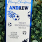 Personalised Foil Christmas Card, Surprise Reveal Scratch Off Ticket, Football