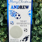 Personalised Foil Christmas Card, Surprise Reveal Scratch Off Ticket, Football
