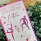 Personalised Foil Christmas Card, Surprise Reveal Scratch Off Ticket, Gymnastics