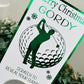 Personalised Foil Christmas Card, Surprise Reveal Scratch Off Ticket Golf, Golfing