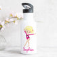 Personalised Girl's Gymnastics Water Bottle with Straw