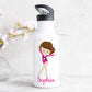 Personalised Girl's Gymnastics Water Bottle with Straw