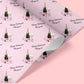 Large A4 Personalised Retirement Card Pink Floral Champagne