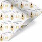 Birthday Wrapping Paper, Customer Personalised Gift Wrap Gold Champagne