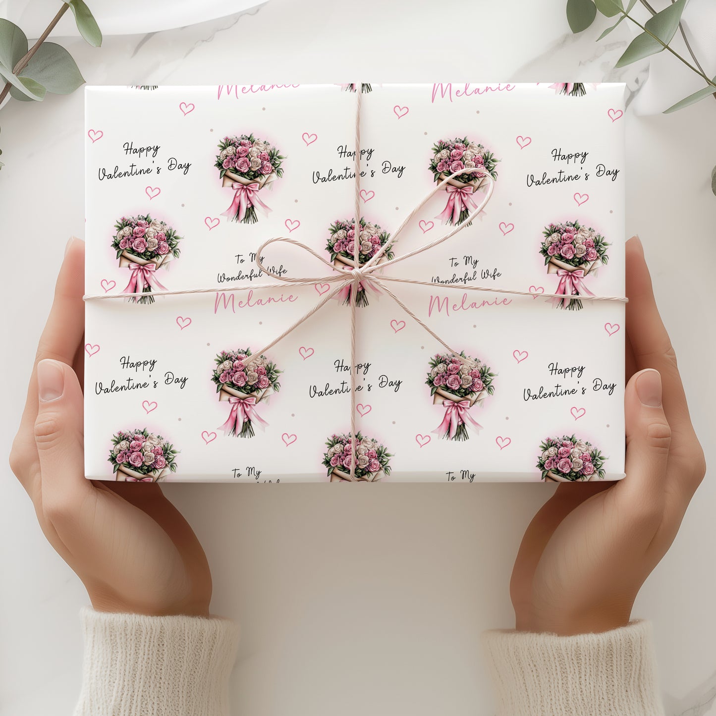 Valentines Day Card, Roses Flower Bouquet, For Her