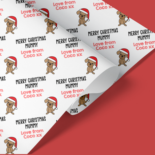 Personalised Christmas Wrapping Paper From Dog