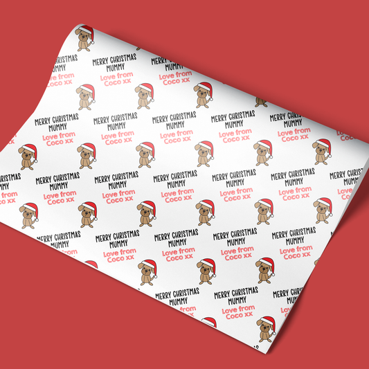 Personalised Christmas Wrapping Paper From Dog