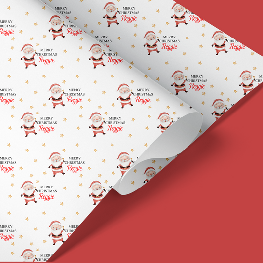 Personalised Christmas Wrapping Paper Santa Claus