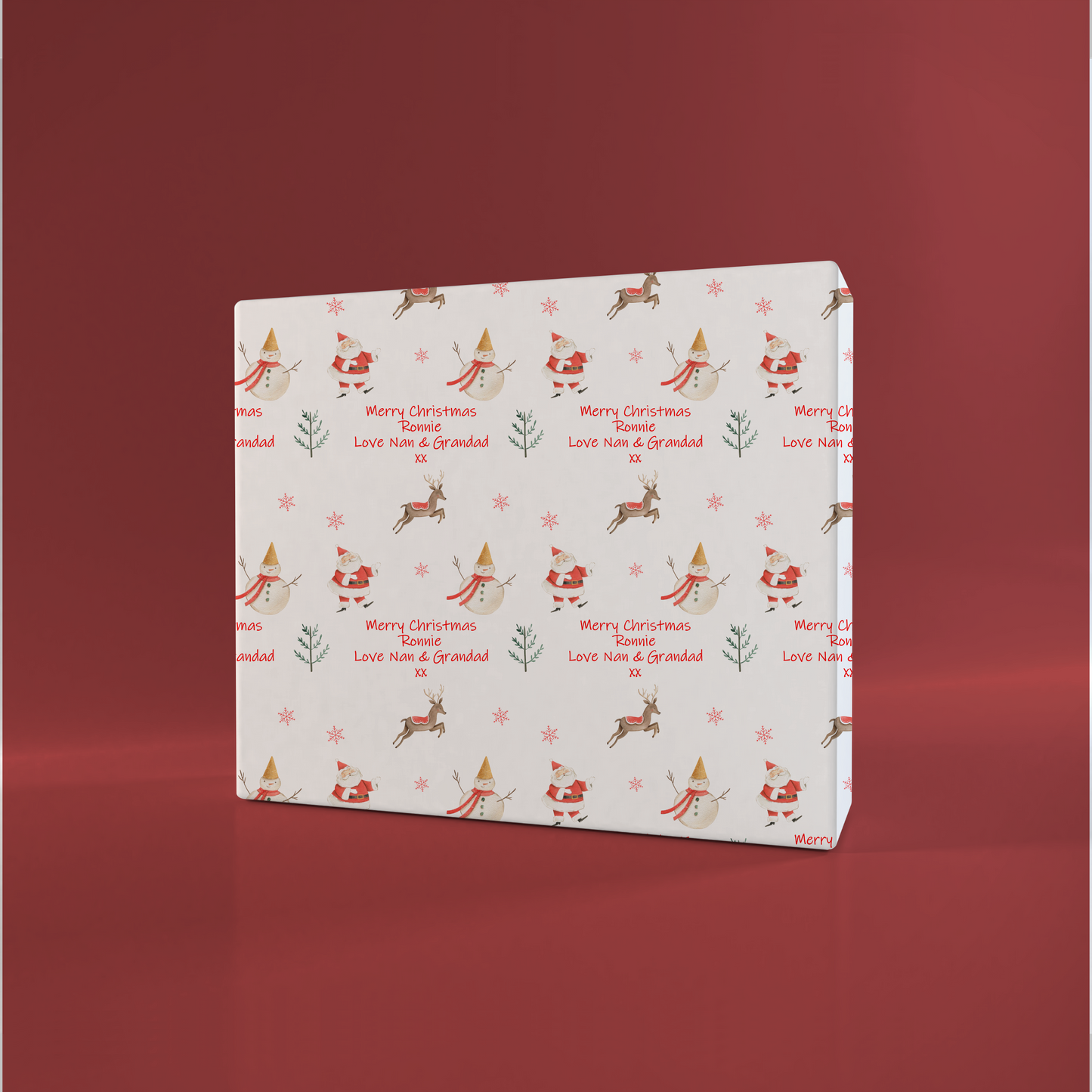 Personalised Christmas Wrapping Paper Santa Snowman Reindeer