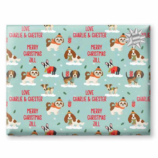 Festive Dogs Gift Wrapping Paper