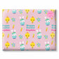Easter Bunny Rabbit and Chick Pink Wrapping Paper