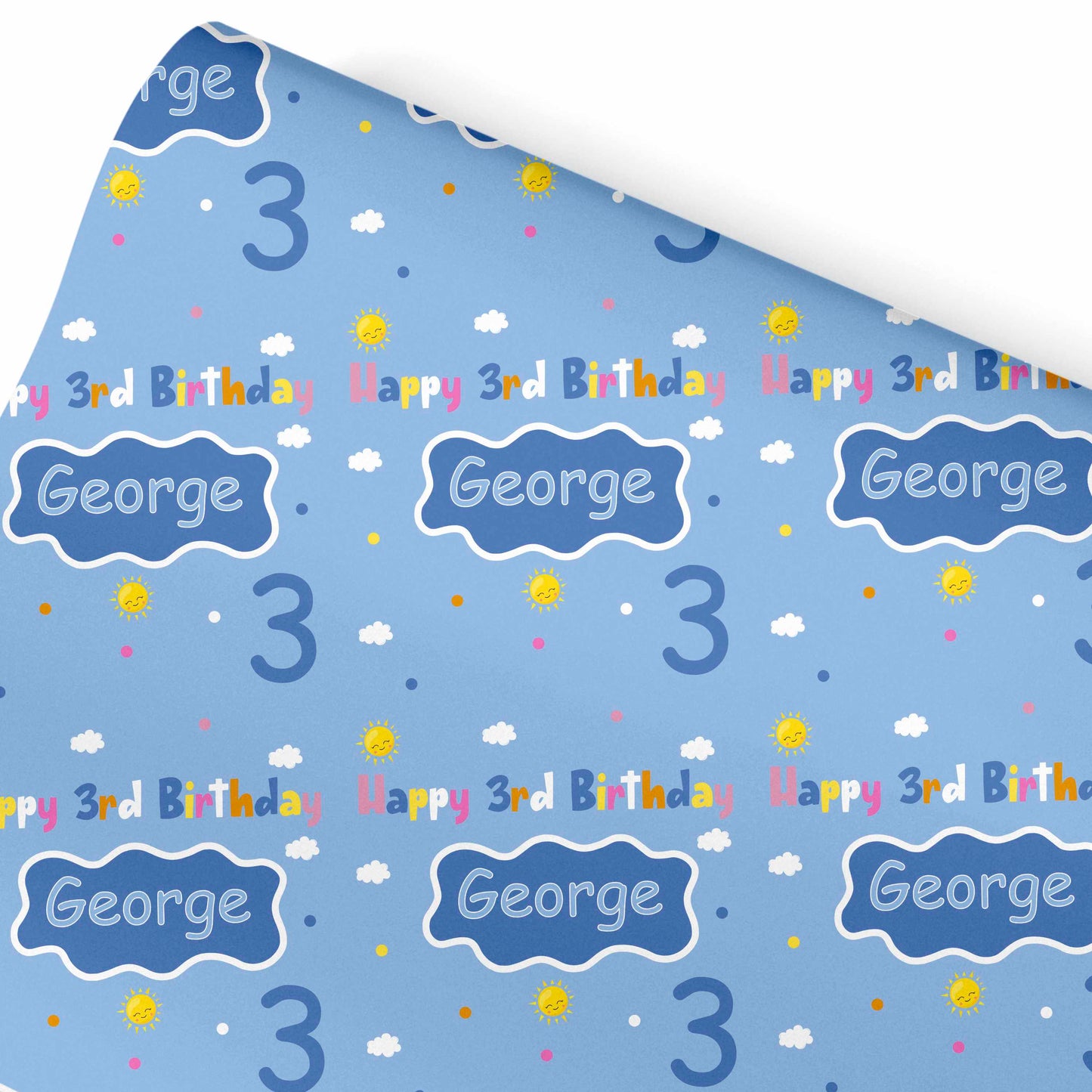 Blue Puddle Birthday Wrapping Paper