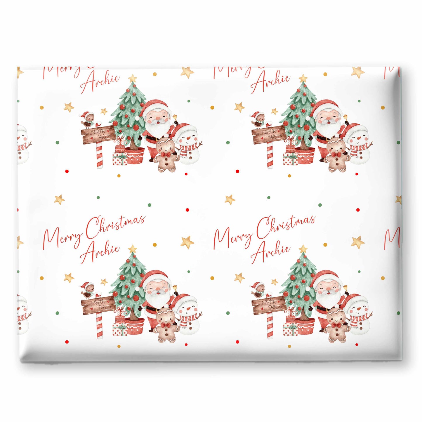 Christmas Wrapping Paper Gift Wrap For Children Santa Claus & Friends