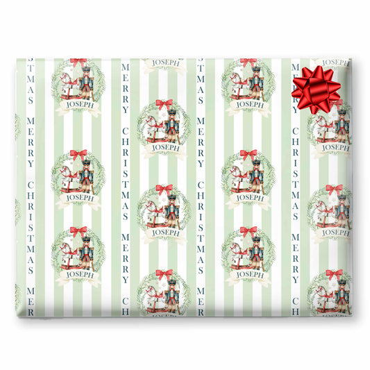 Christmas Wrapping Paper Gift Wrap For Children Rocking Horse