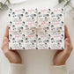 Christmas Gift Wrapping Paper –  Personalied Gift Wrap Roll, Cute Penguins Pink Name