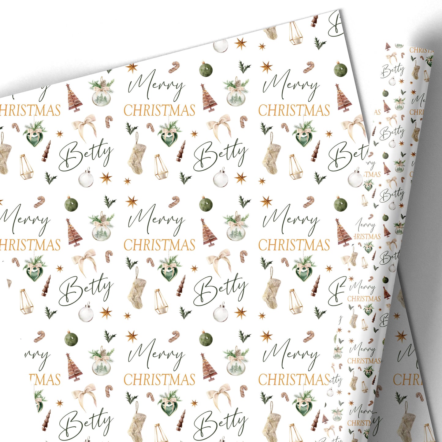 Christmasc Gift Wrapping Paper –  Personalied Gift Wrap Roll Christmas Elements