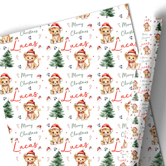 Christmas Gift Wrapping Paper –  Personalised Gift Wrap Roll Animal Baby Cub