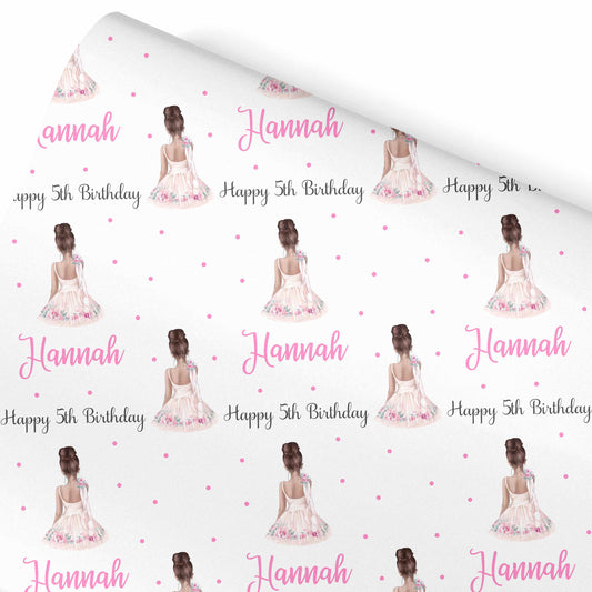 Ballerina Birthday Wrapping Paper